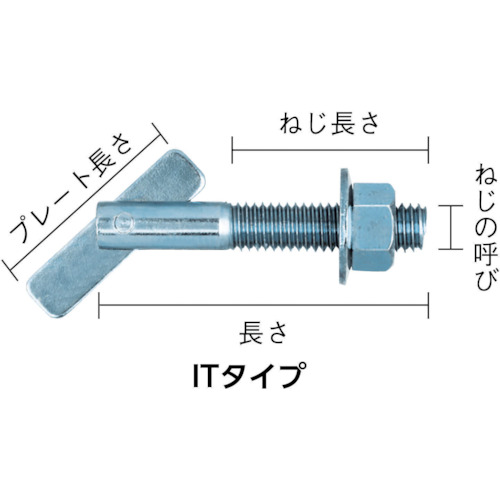 【TRUSCO】ＴＲＵＳＣＯ　ＩＴハンガー　ステンレス　Ｍ６Ｘ４０　６本入　（中空壁用アンカー／はさみ固定式　）